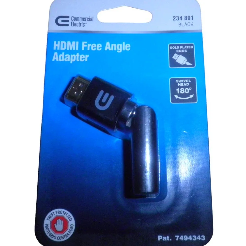 Commercial Electric High-Speed and Standard HDMI Cable Free Angle Swivel Adapter